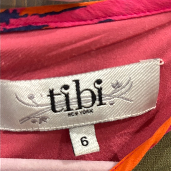 Tibi Pink Multi Abstract Brushstroke Mini Dress - Picture 2 of 4